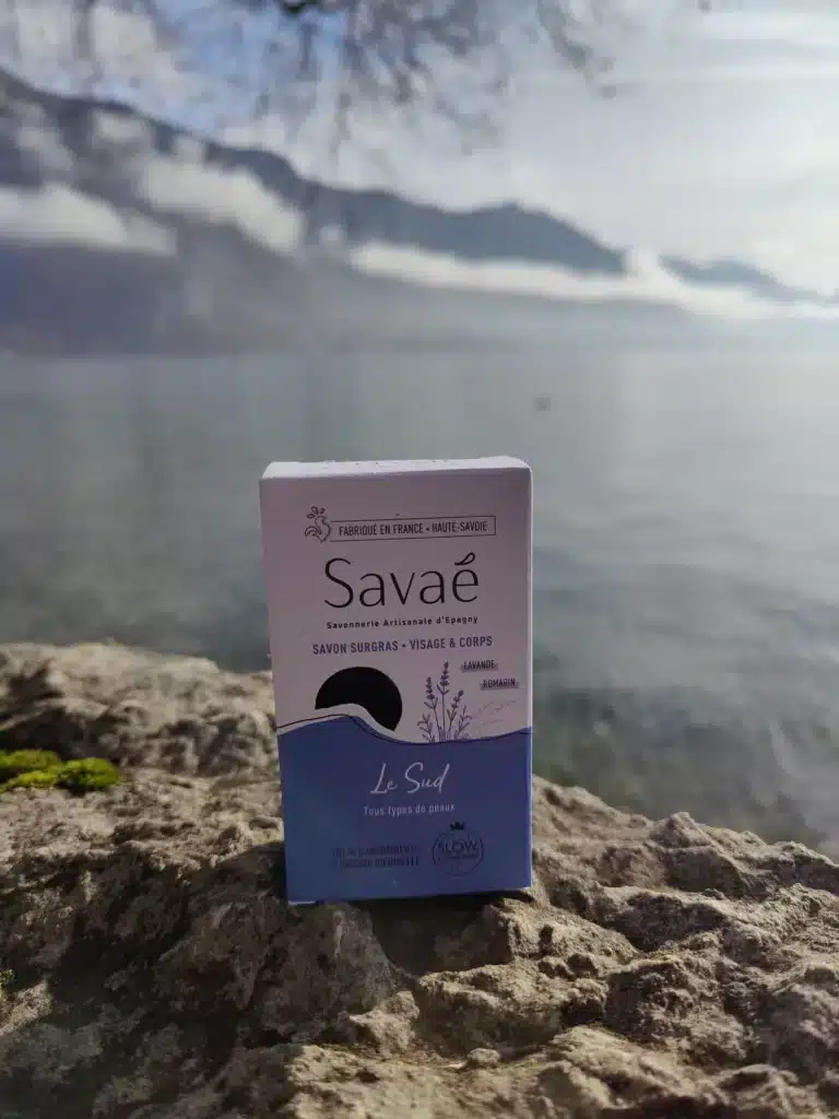 savon savaé devant le Lac d'Annecy en Haute-savoie vue des jardins de l'Impérial Palace