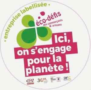 Accueil Savaé 47 macaron où est écrit entreprise labellisée - Eco-défis - Ici on s'engage pour la planète